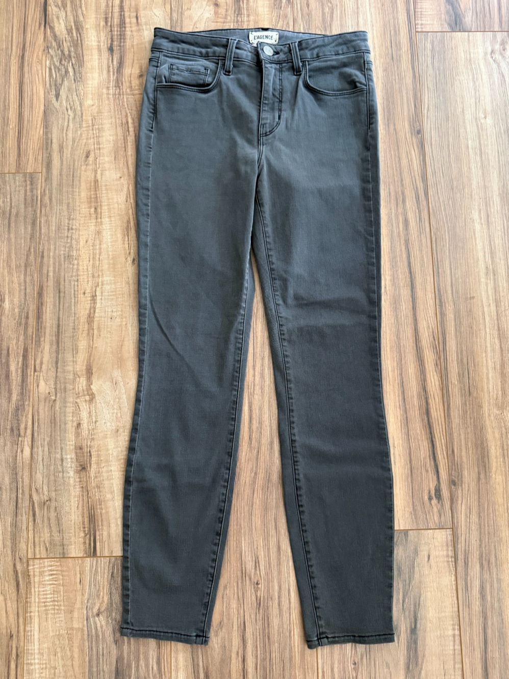 L'AGENCE Gray Margot High Rise Skinny Stretch Denim Jeans Pants 25